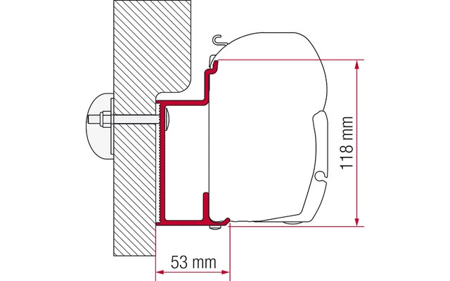 Fiamma Markisenadapter Eura Mobil Karmann Wandmontage 1 Fiamma Markisenadapter Eura Mobil Karmann Wandmontage