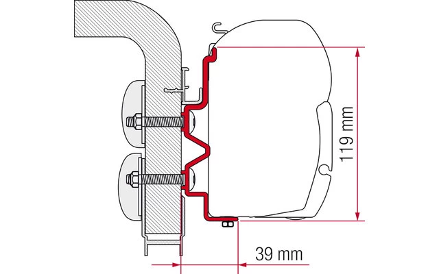 Fiamma Markisenadapter Hymercamp Wandmontage 300 1 Fiamma Markisenadapter Hymercamp Wandmontage 300