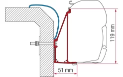 Fiamma Markisenadapter Rapido Serie 6 Wandmontage 350