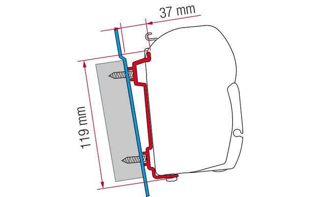 Fiamma Markisenadapter Ford Transit Wandmontage 1 Fiamma Markisenadapter Ford Transit Wandmontage