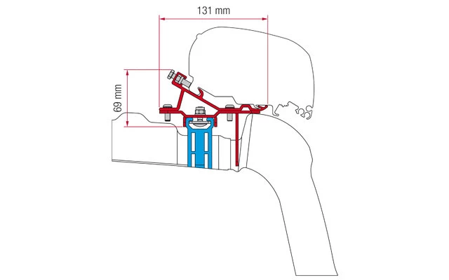 Fiamma Markisenadapter Kit VW Crafter/MAN Ab 2017 Roof Rail Dachmontage 1 Fiamma Markisenadapter Kit VW Crafter/MAN Ab 2017 Roof Rail Dachmontage
