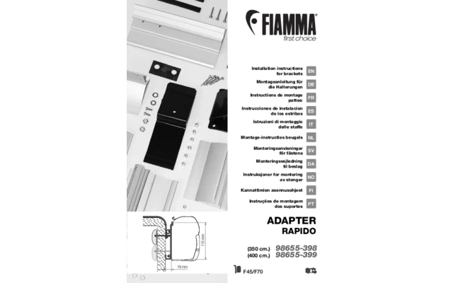 Fiamma F45 Rapido Markisenadapter 400 Cm 1 Fiamma F45 Rapido Markisenadapter 400 Cm