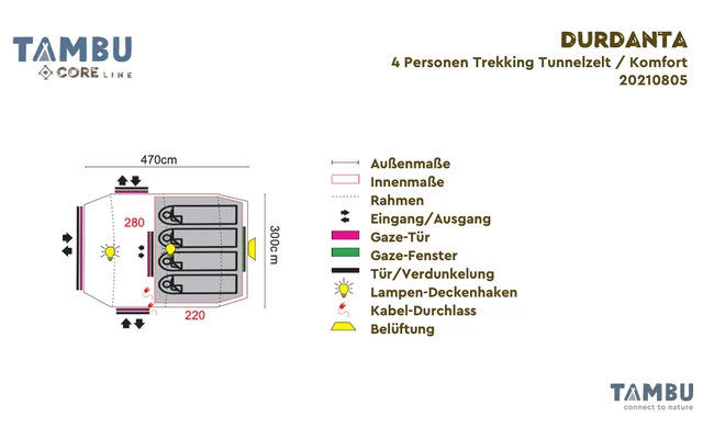 Tambu Durdanta Komfort 4 Personen Trekking Tunnelzelt Braun 1 Tambu Durdanta Komfort 4 Personen Trekking Tunnelzelt Braun