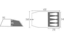 Tambu Suti TC 4 Personen Familien Tunnelzelt Navy Blau