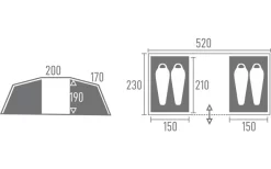 Tambu Bara Vis à Vis 4 Personen Familien Zelt Navy Blau