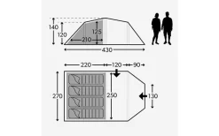 Kampa Mersea 4 Campingzelt Mit Stangen Für 4 Personen 430 X 270 X 140 Cm