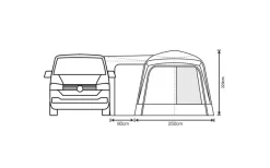 Outdoor Revolution Cayman Midi Air Vorzelt Low 180 Bis 210 Cm -Zelt Serie 633251 4431479