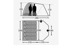 Kampa Brighton 5 Kuppelzelt Grey