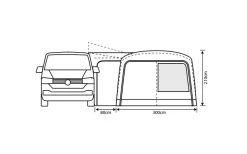 Outdoor Revolution Cayman Combo Air Vorzelt Low 180 Bis 210 Cm -Zelt Serie 636907 4332467
