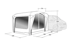 Outwell Crossville 250 SA Busvorzelt + ONS Leuchtelement-Set Bundle -Zelt Serie 691073 4859009