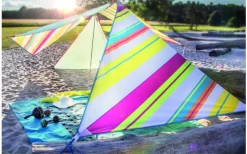 Bent Zip-Canvas Single Verbindbares Sonnensegel 250 X 250 X 250 Cm Türkis -Zelt Serie 696500 4862600 2