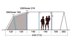 Outwell Hayward Lake 5ATC Aufblasbares Tunnelzelt 5 Personen -Zelt Serie 789713 5206553
