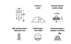 High Peak Kingfisher 2 Leichtgewichtiges Kuppelzelt 220 X 140 Cm -Zelt Serie 809855 5283224