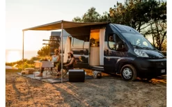 Fiamma F80s Ducato 320 Markise Gehäusefarbe Deep Black Tuchfarbe Royal Grey 320 Cm -Zelt Serie 822710 5315042