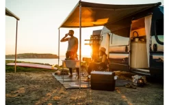 Fiamma F80s Ducato 320 Markise Gehäusefarbe Deep Black Tuchfarbe Royal Grey 320 Cm -Zelt Serie 822725 5315027